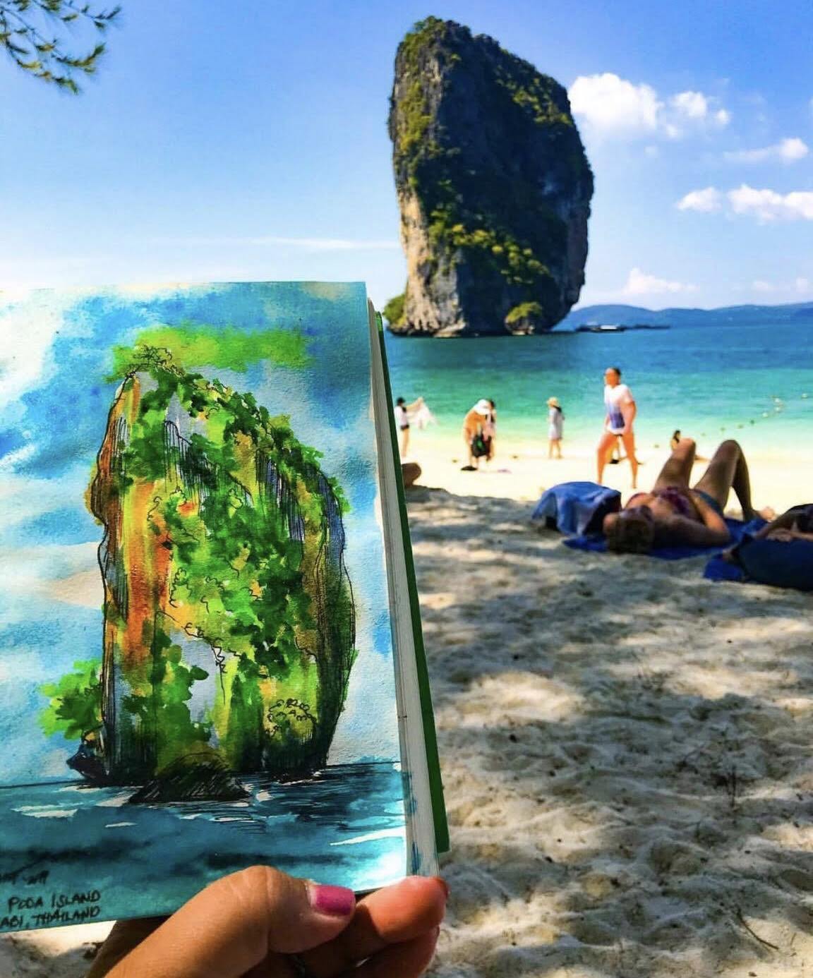 Krabi Thailand island hopping travel sketching
