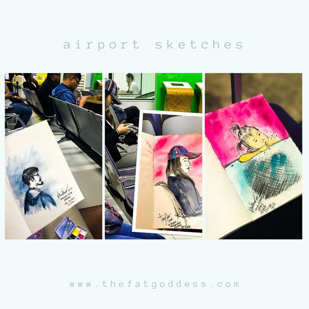 airport sketches travel sketching