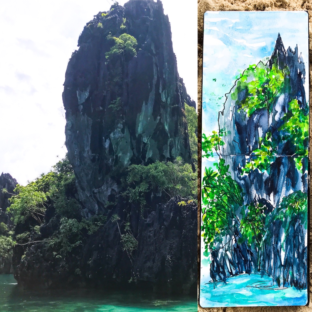 painting palawan philippines El Nido Big Lagoon 005