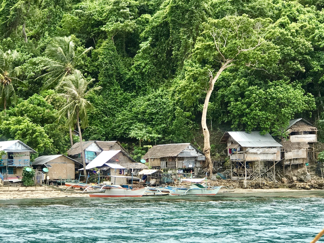 painting palawan philippines Port Barton Devils island stilts