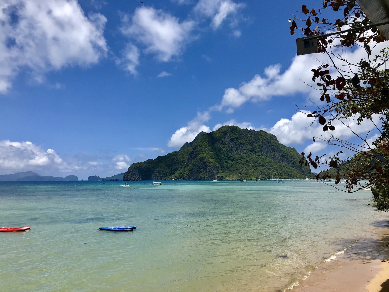 painting palawan philippines el nido corong corong beach outpost hostel