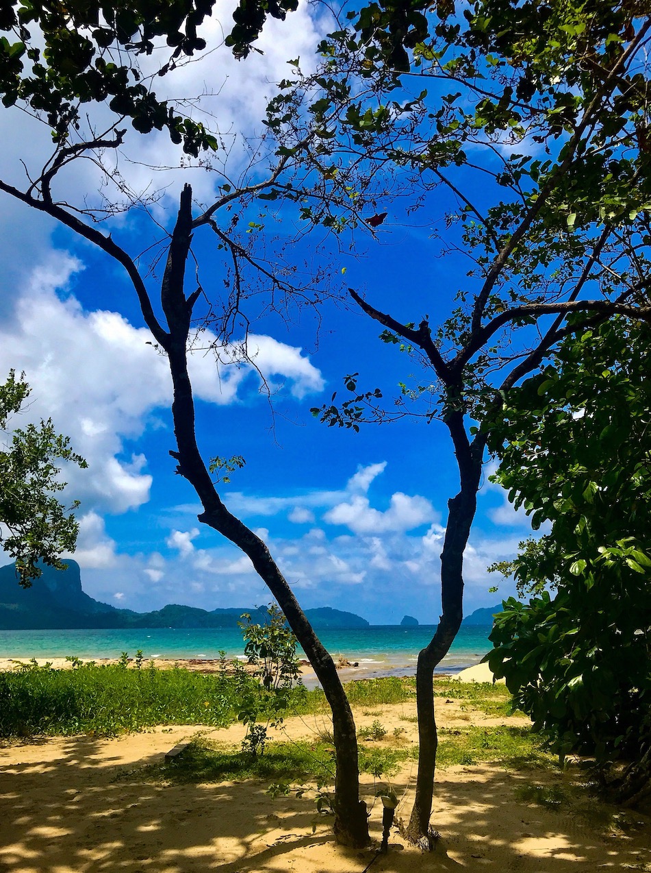 painting palawan philippines el nido lio beach view