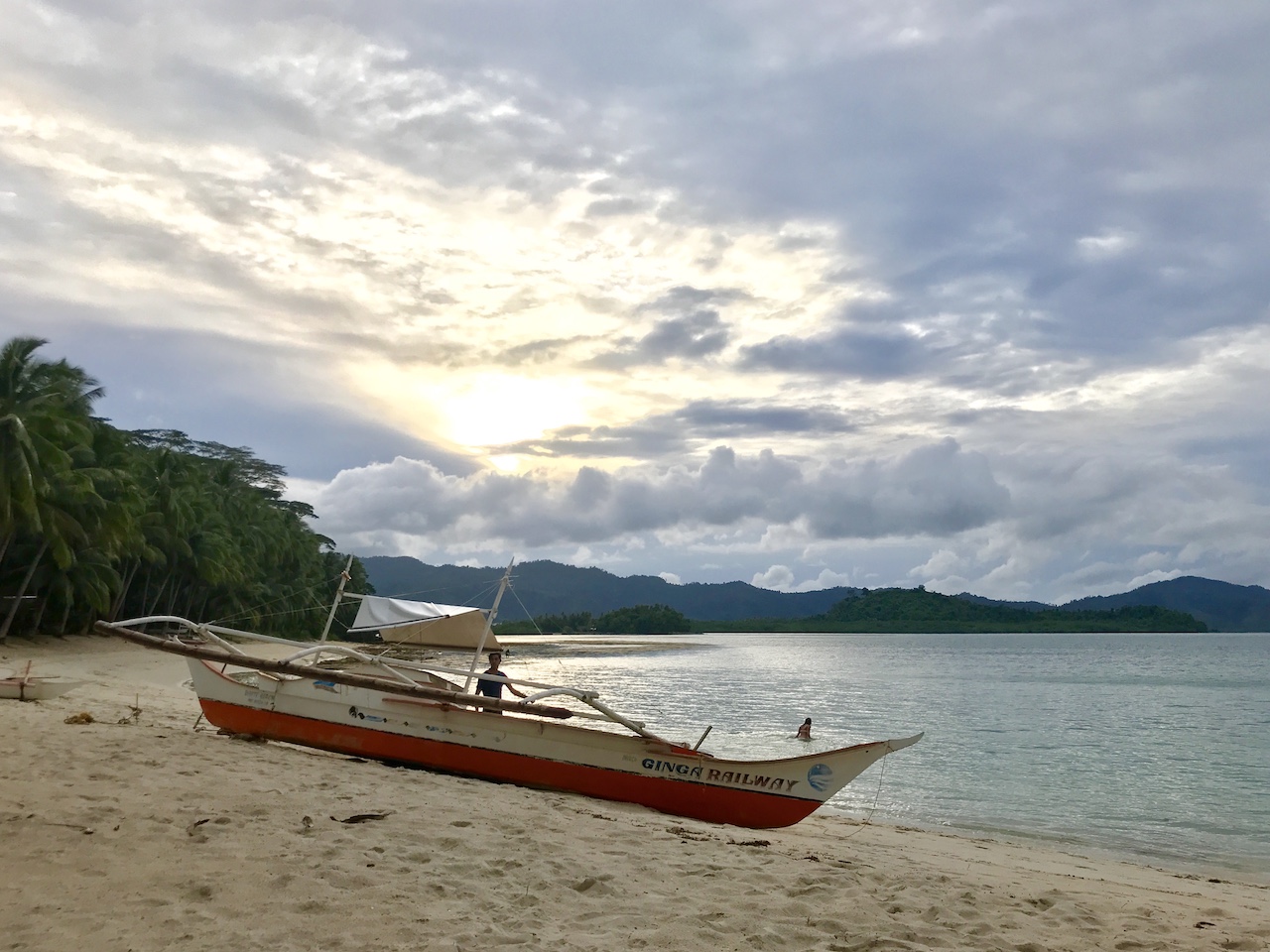 painting palawan philippines port barton san vicente sunset white beach resort