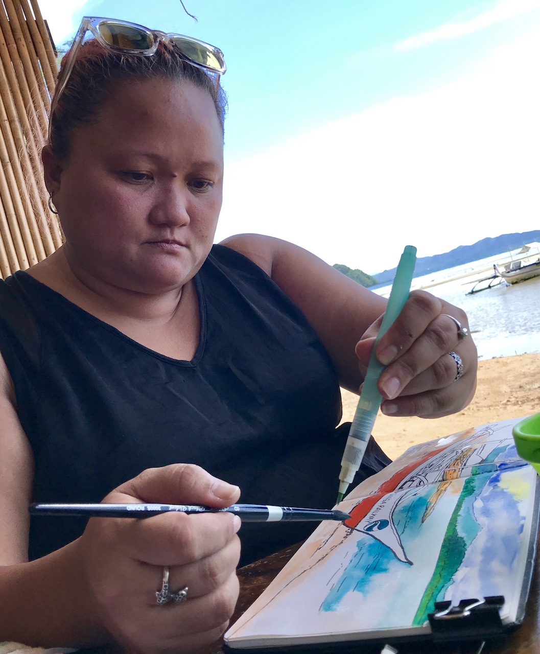 painting palawan philippines watercolor painting Tey Sevilleno el nido