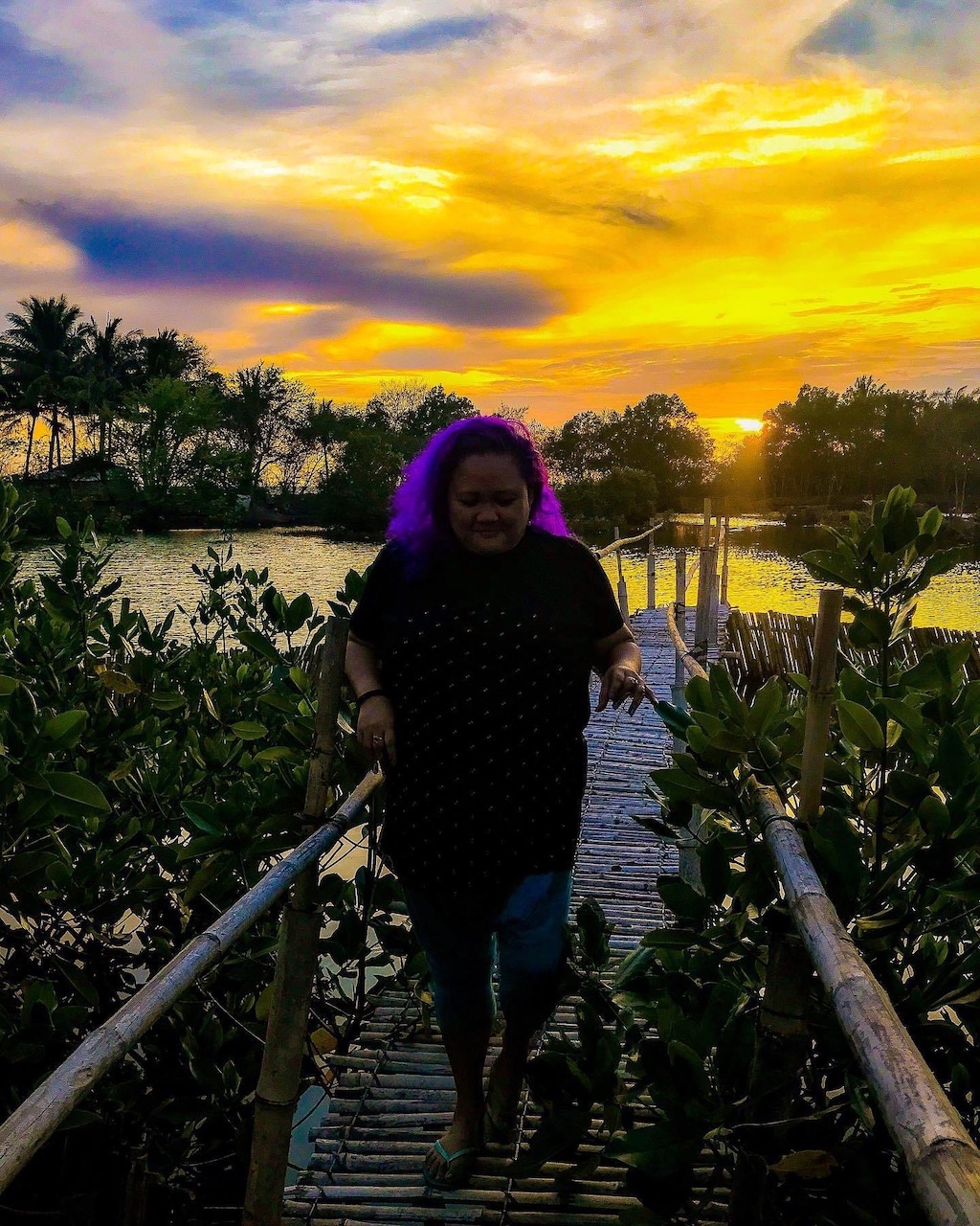 footprints thefatgoddess sunset at peacepond eco farm binalbagan