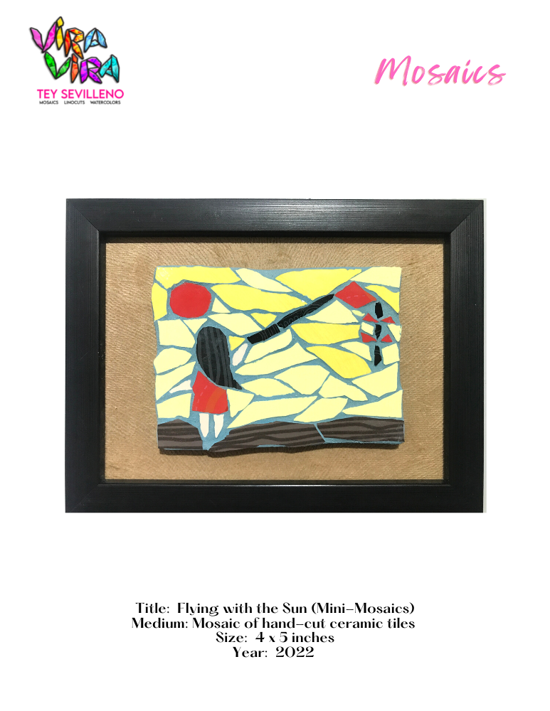 Art Exhibit by Tey Sevilleno Vira Vira watercolors mosaics linocuts gouache