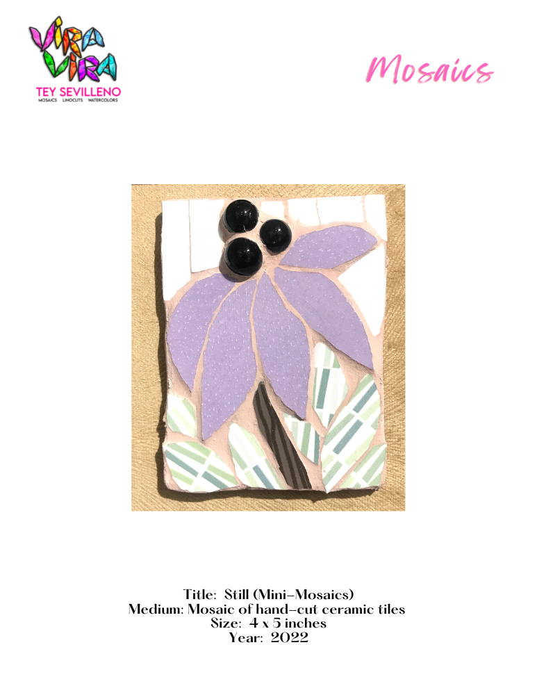 Art Exhibit by Tey Sevilleno Vira Vira watercolors mosaics linocuts gouache