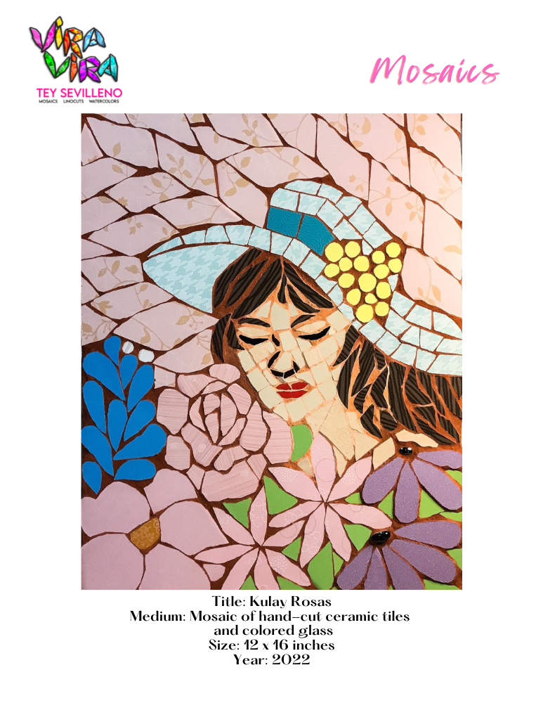 Art Exhibit by Tey Sevilleno Vira Vira watercolors mosaics linocuts gouache