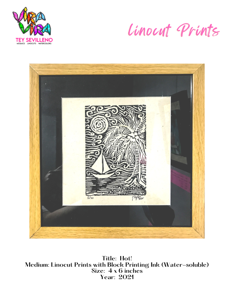 Art Exhibit by Tey Sevilleno Vira Vira watercolors mosaics linocuts gouache