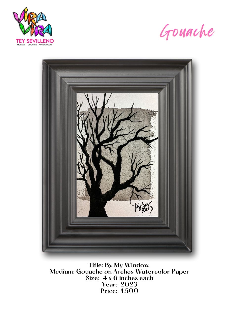 Tey Sevilleno gouache monochromes paintings