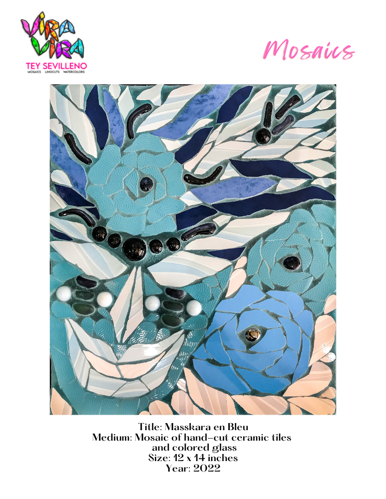 Art Exhibit by Tey Sevilleno Vira Vira watercolors mosaics linocuts gouache