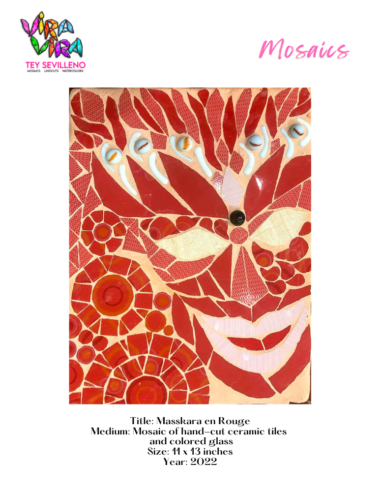 Art Exhibit by Tey Sevilleno Vira Vira watercolors mosaics linocuts gouache