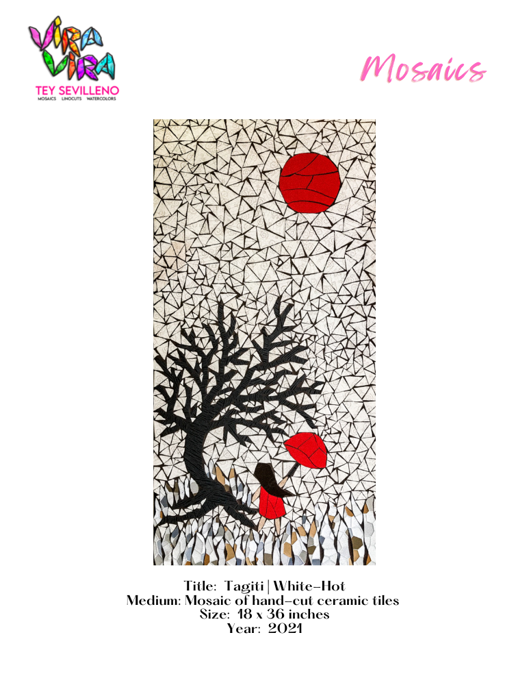 Art Exhibit by Tey Sevilleno Vira Vira watercolors mosaics linocuts gouache