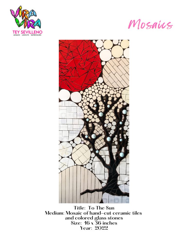 Art Exhibit by Tey Sevilleno Vira Vira watercolors mosaics linocuts gouache