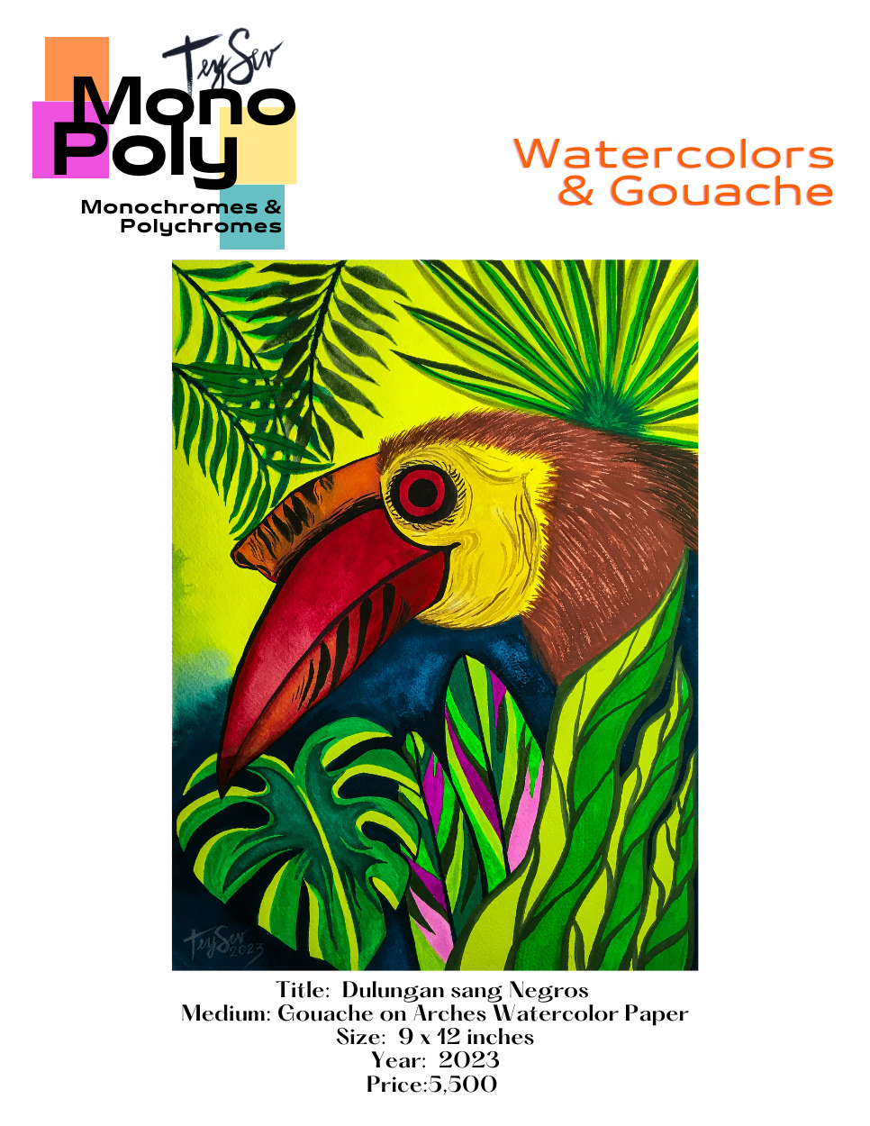 Tey Sevilleno artfull gouache watercolors mosaics linocuts