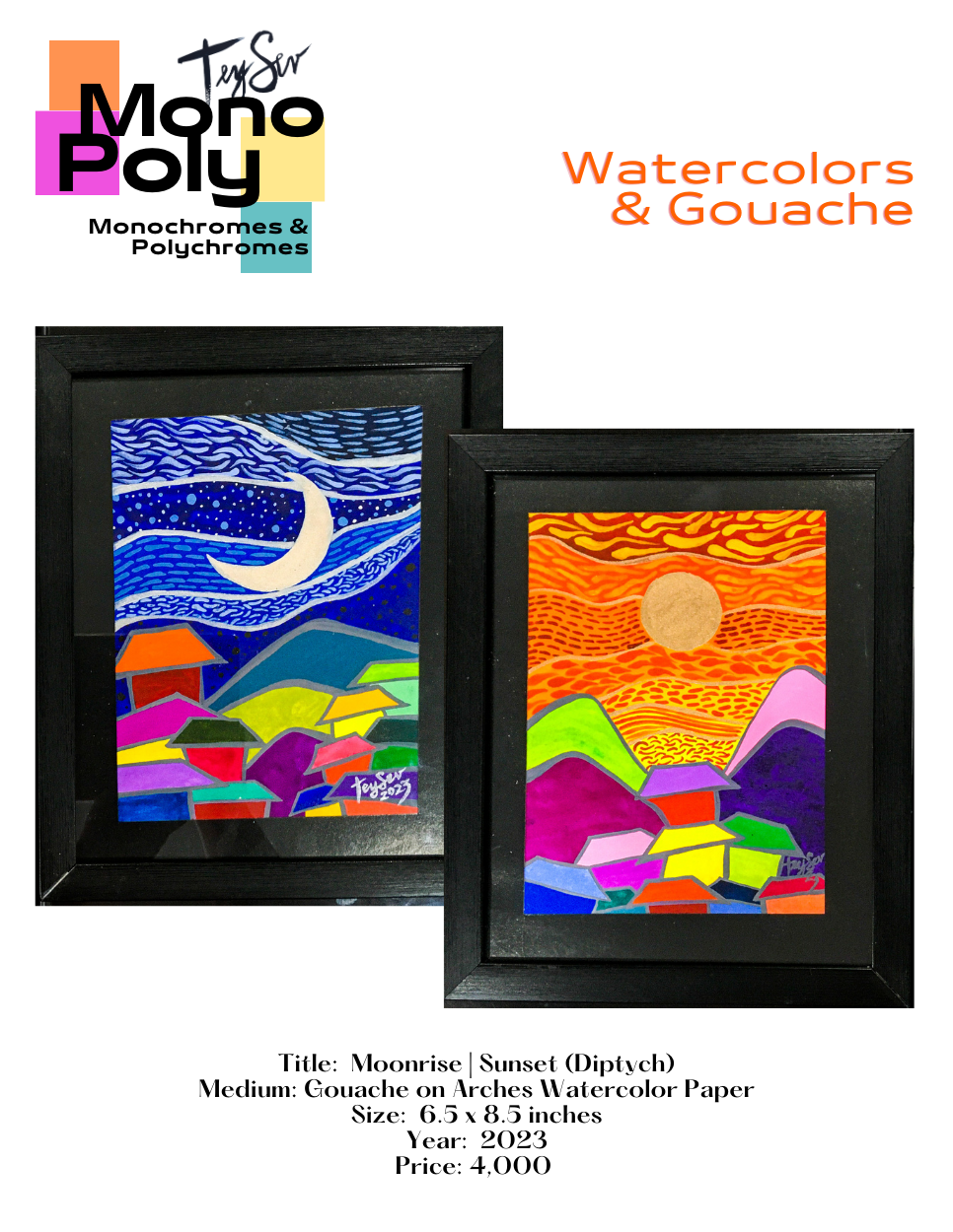 Tey Sevilleno artfull gouache watercolors mosaics linocuts